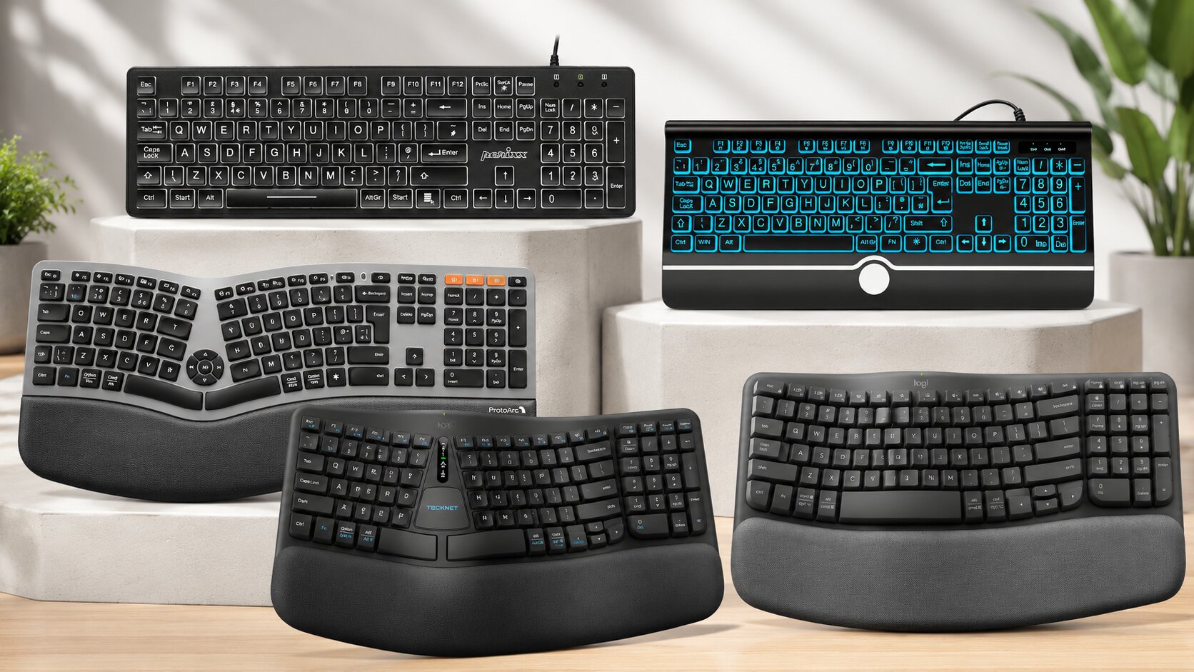 Large key keyboard for big hands with a spacious, ergonomic layout for comfortable everyday typing