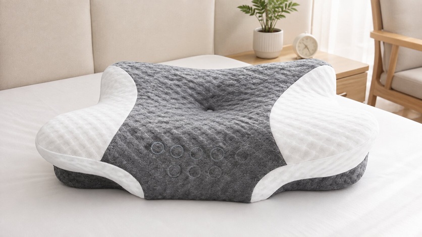 Adjustable contour memory foam cervical pillow with widened wings for side sleeper shoulder support